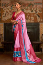 Silk Gala Patola Saree in Pink Colour