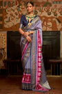 Silk Gala Patola Saree in Pink and Cream