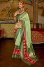 Silk Gala Patola Saree in Light Green Colour