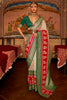 Silk Gala Patola Saree in Green and Cream