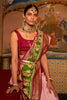 Silk Gala Patola Saree in Peach Colour