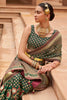 Green Colour Brasso Saree With Diamond Work