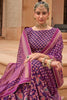 Purple Colour Brasso Saree With Diamond Work