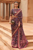 Navy Blue Colour Brasso Saree With Diamond Work