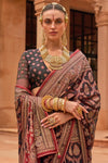 Black Colour Brasso Saree With Diamond Work
