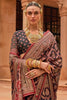Black Colour Brasso Saree With Diamond Work