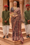 Black Colour Brasso Saree With Diamond Work