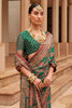 Rama Green Colour Brasso Saree With Diamond Work