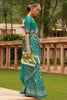 Cyan Colour Brasso Saree With Diamond Work