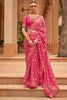 Pink Colour Brasso Saree With Diamond Work