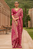 Dark Maroon Colour Brasso Saree With Diamond Work