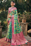 Multi Color  Organza Saree With Weaving Work