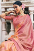 Orange Organza Saree With Weaving Work