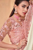 White Shimmer Pattern Silk Saree With Embroidery Border