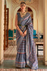 Gray Smooth Patola Silk Saree With Weaving Work