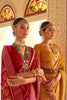 Mustard Yellow Smooth Patola Silk Saree With Weaving Work
