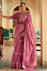 Magenta Pink Smooth Patola Silk Saree With Weaving Work