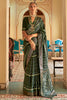 Dark Green Smooth Patola Silk Saree With Weaving Work