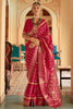 Maroon Smooth Patola Silk Saree With Weaving Work