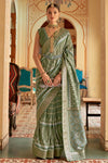 Light Green Smooth Patola Silk Saree With Weaving Work