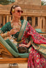 Red & Green Patola Silk Saree With Foil Print