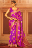 Rani Pink Handloom Silk Saree With Zari Weaving Work