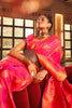 Pink Colour Handloom Silk Saree With Zari Weaving Work