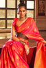 Pink Colour Handloom Silk Saree With Zari Weaving Work