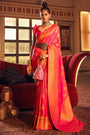 Pink Colour Handloom Silk Saree With Zari Weaving Work