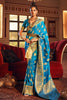 Blue Handloom Silk Saree With Zari Weaving Work