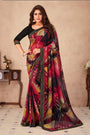 Multi Color Chiffon Saree With Printed Work