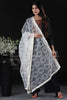 Stylish White Lakhnavi Work Net Dupatta