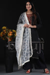 Stylish White Lakhnavi Work Net Dupatta