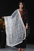 Stylish White Lakhnavi Work Net Dupatta