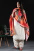 Orange color Muslin sequence Digital Printed Dupatta