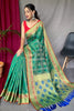 Sea Green Pure Patola Silk Saree