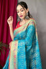 Sky Blue Pure Patola Silk Saree