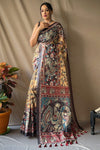 Hazelnut Yellow Soft Cotton Kalamkari Print Saree