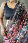 Rosewood Pink Soft Cotton Kalamkari Print Saree