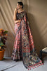 Rosewood Pink Soft Cotton Kalamkari Print Saree