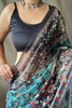 Baby Blue Soft Cotton Kalamkari Print Saree