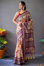Cream Pure Cotton Floral Saree