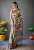 Green Pure Cotton Floral Saree