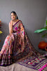 Purple Pure Cotton Floral Saree