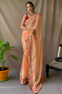 Orange Georgette Saree With Sequence Work