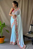 Sky Blue Georgette Saree With Sequence Work
