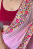 Pink Georgette Saree With Sequence Work