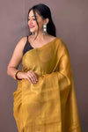 Mustard Yellow Original Tissue Silk Saree