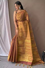 Peach Beige Original Tissue Silk Saree