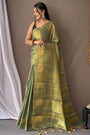 Sea Green Original Tissue Silk Saree